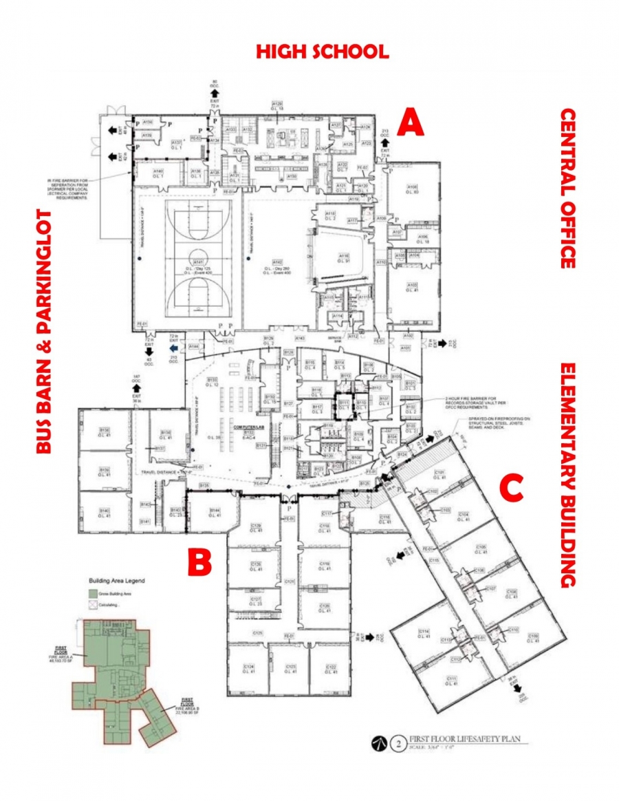 map with labeled parts